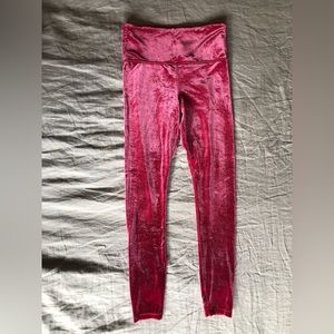 Athleta Elation Velvet Legging in Classic Pink Small